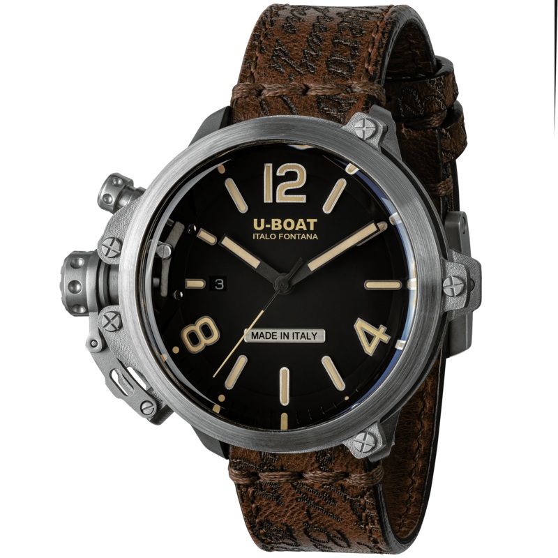 U-Boat Men's Watch Capsule 50mm Limited Edition Black Brown 8807