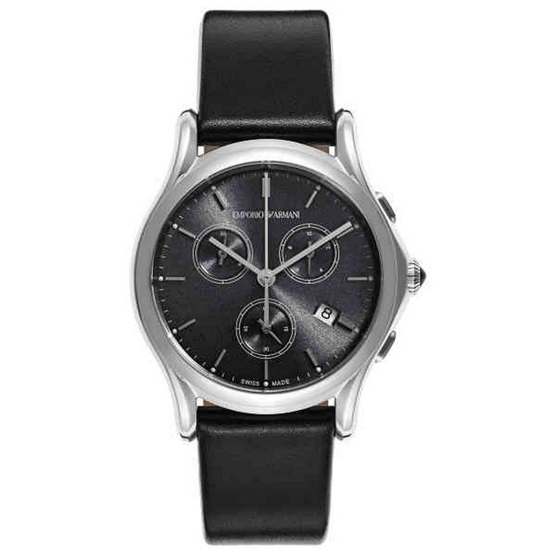 Emporio Armani Swiss ARS6000 Quartz Stainless Steel  Brown Leather Dress Men's Watch 36 Grey Stainless Steel