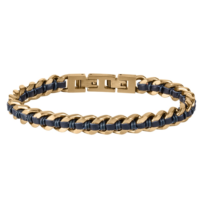 Woven Ridge Blue Mens Bracelet