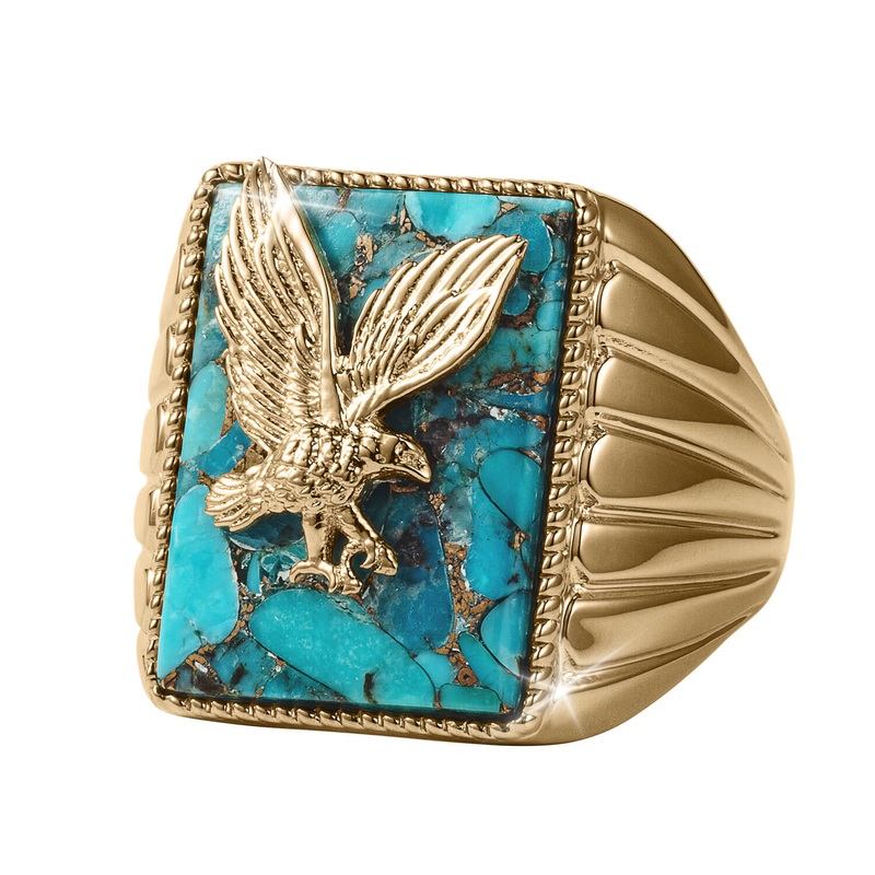 Turquoise Golden Eagle Ring 14
