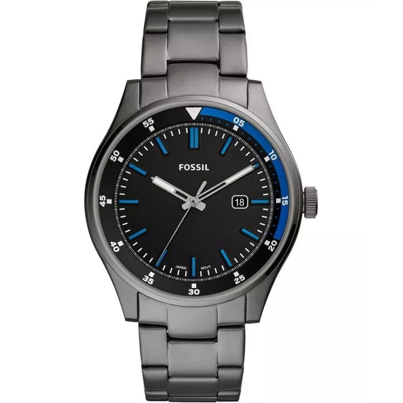 FOSSIL FS5532 Belmar Quartz Black Dial Men's Watch 44 Black Stainless Steel