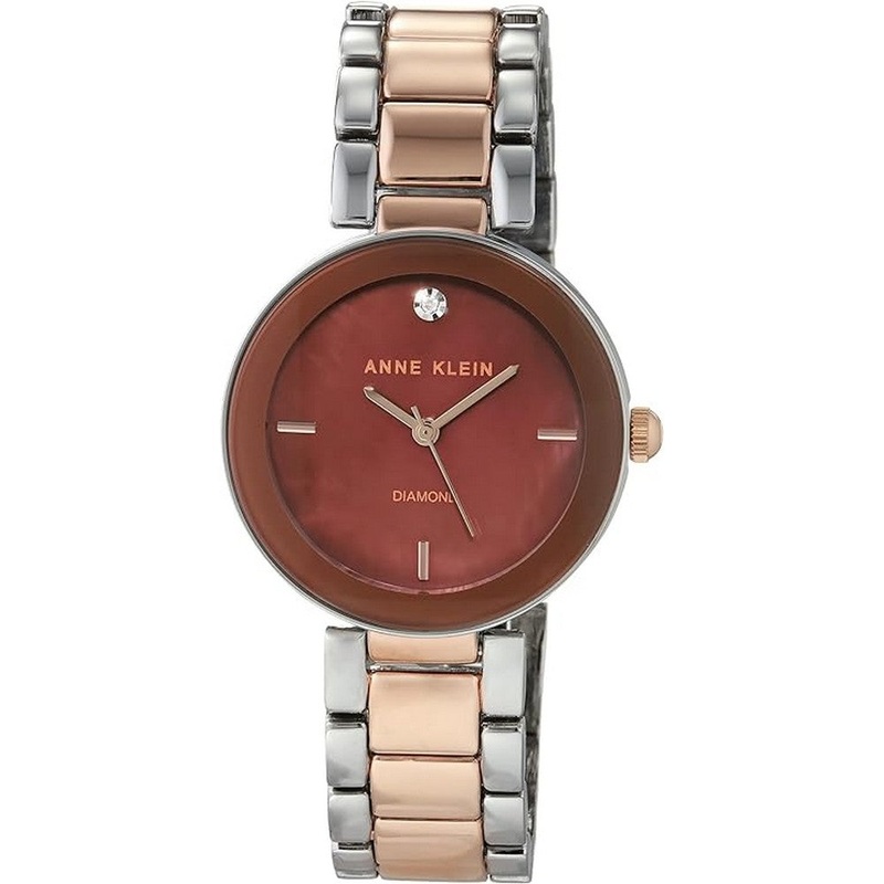 Anne Klein AK/1363BNRT Ladies Watch 32.5 Brown Stainless Steel