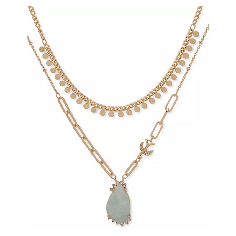 LONNA & LILLY JEWELRY 15N00103 NECKLACE LIGHT/PASTEL GREEN Brass NECKLACE