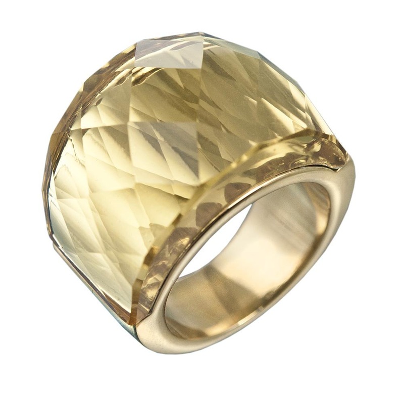 Yellow Crystal Kaleidoscope Ring 8