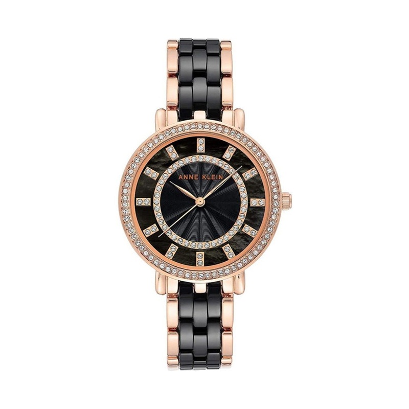 Anne Klein AK/3810BKRG Ladies Watch 36 Black Stainless Steel