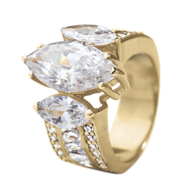Marquise Trilogy Ring Gold 5