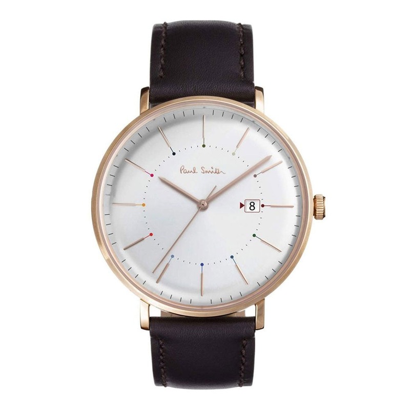 PAUL SMITH P10082 White Dial Track Men's Watch 42 White Stainless Steel