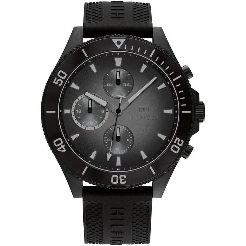 Tommy Hilfiger 1791921  Multifunction Analogue Quartz Men's Watch 44 Black Stainless Steel