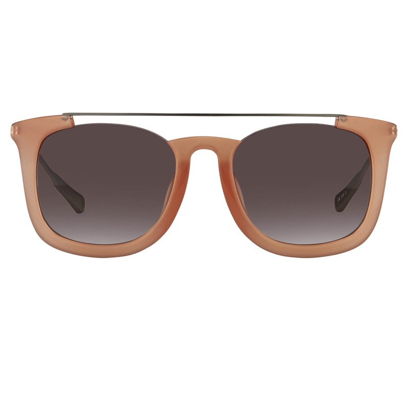 Kris Van Assche Sunglasses D-Frame Peach and Brown