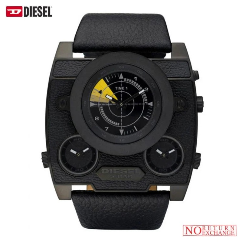 Diesel DZ1404 Franchise Brown Leather Men's Watch - 45mm 45 Black Stainless Steel