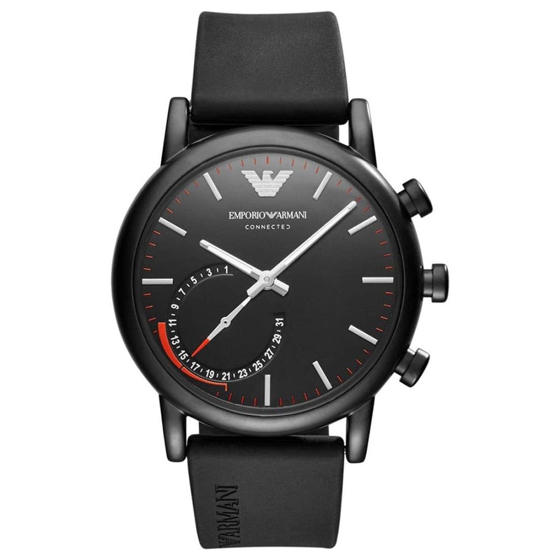 Emporio Armani ART3010 Analog Display and Leather Strap Men's Watch Black Stainless steel 43mm