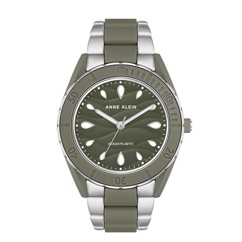 Anne Klein Ladies Watch AK/3911OLSV 38.5 Green Stainless Steel