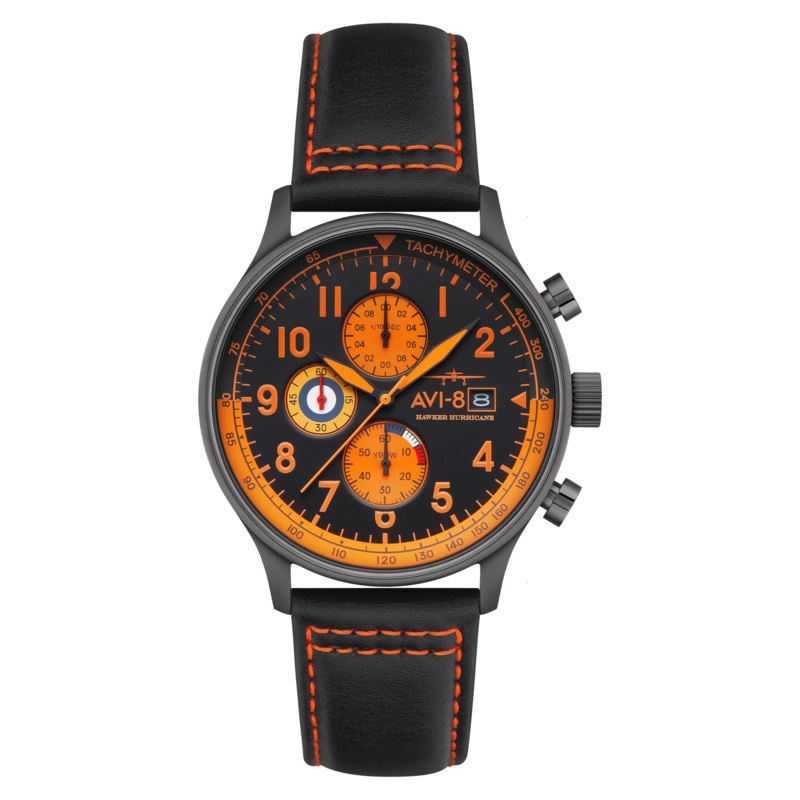 AVI-8 Hawker Hurricane Men's Black Gun Chronograph Watch AV-4011-0R