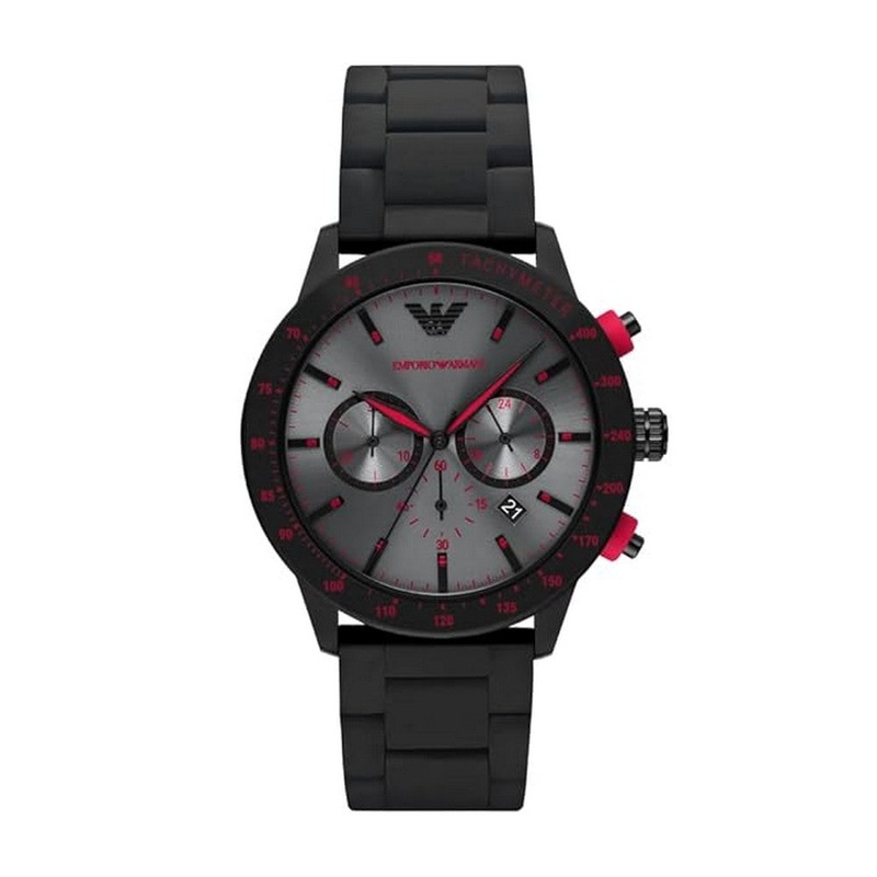 Emporio Armani Mario Chronograph Quartz Gray Dial Men's Watch AR11392 43 Grey Stainless Steel