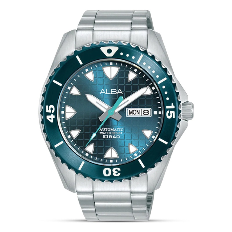 Alba Automatic Teal Blue Patterned Dial Men's Watch | AL4575X