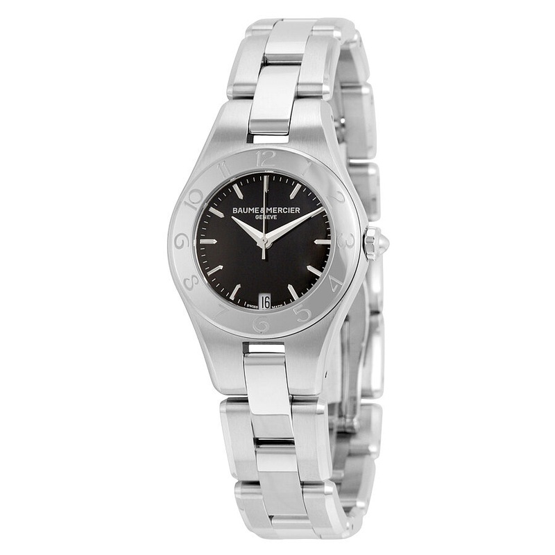 Baume and Mercier Linea Black Dial Ladies Watch + Additional Strap 10010
