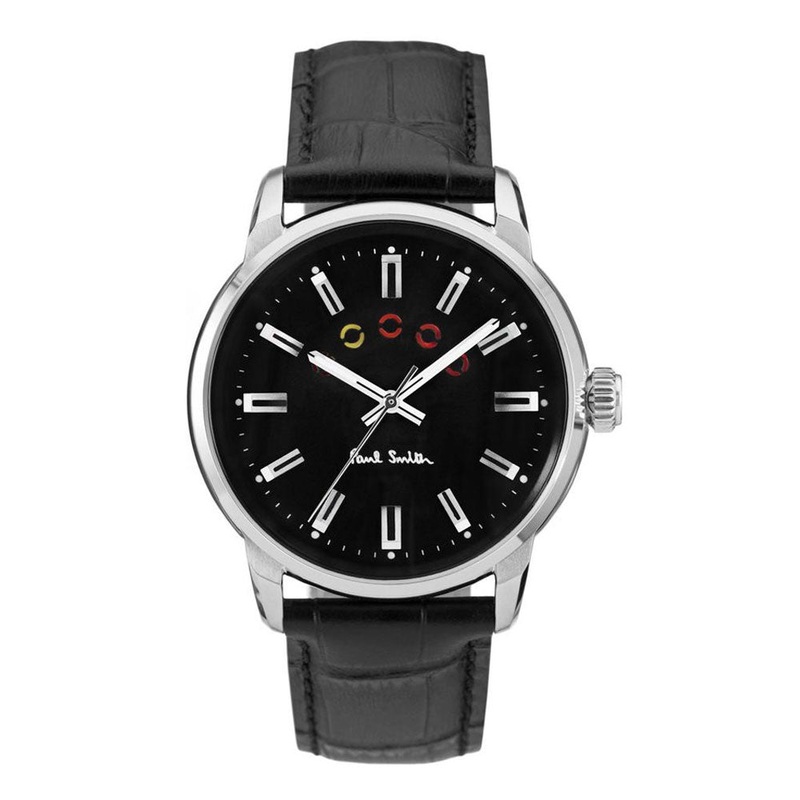PAUL SMITH P10021 Analogue Analog Black Dial Men's Watch 43 Black Stainless Steel
