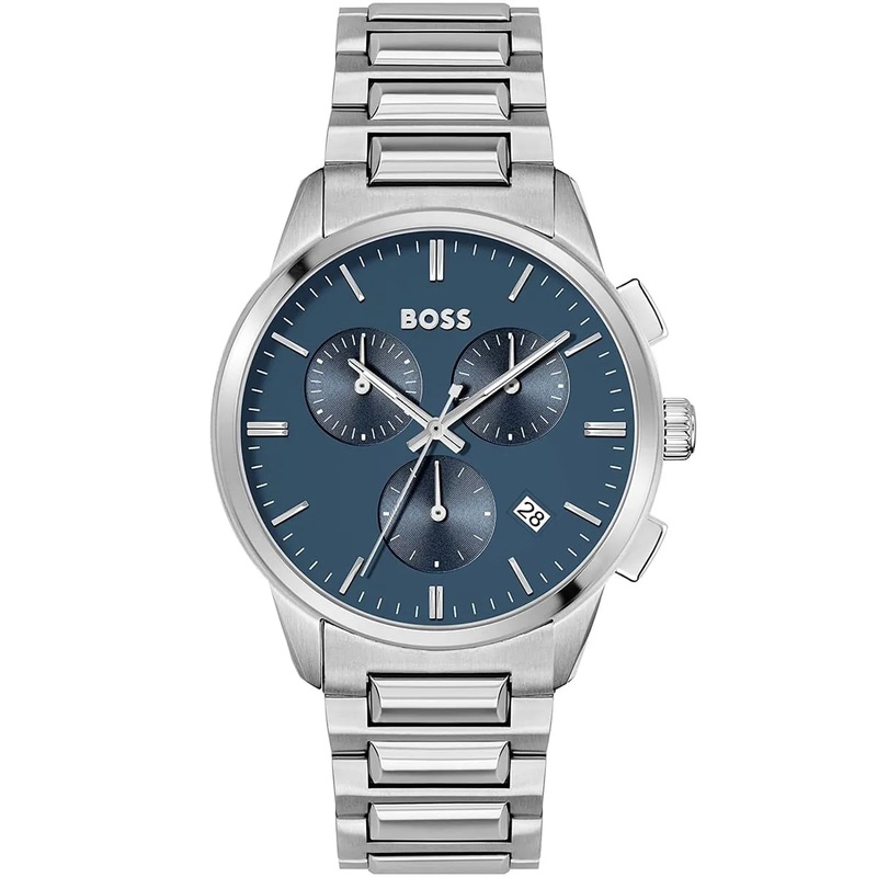Hugo Boss Dapper Chronograph Blue Dial 43?mm Stainless Steel Watch  Ref.?1513927 43 Blue Stainless Steel