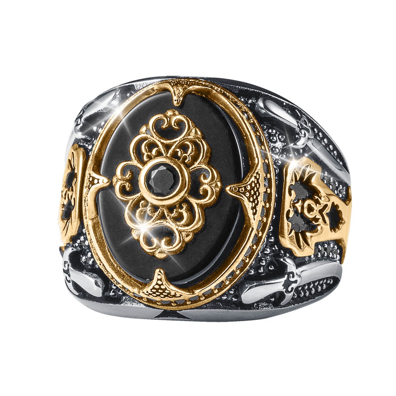 Noir Agate Men's Ring 9