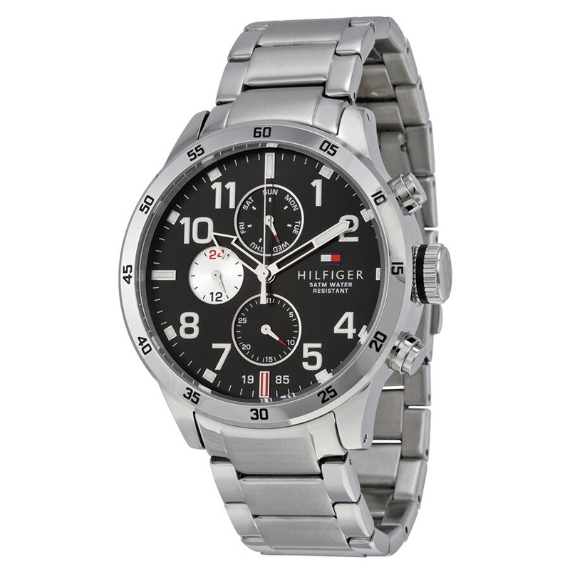 Tommy Hilfiger Multi-Function Black Dial Stainless Steel Men's Watch 1791141