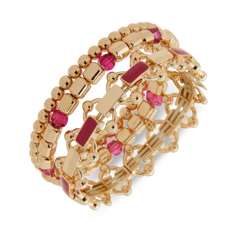 Nine West 19B00860 Bracelet Set Fuchsia Gold & Fuchsia Bracelet Set