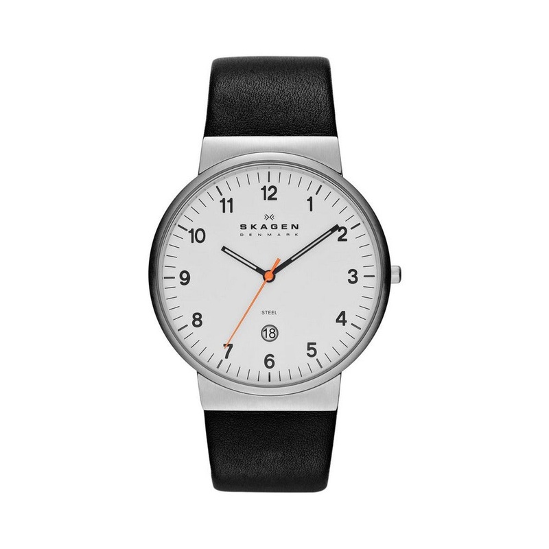 SKAGEN SKW6024 Classic White Dial Black Men's Watch 40 White Stainless Steel