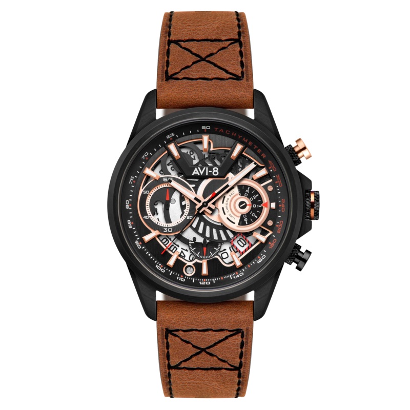 AVI-8 Hawker Harrier Matador Men's Brown Black Chronograph Watch AV-4125-02