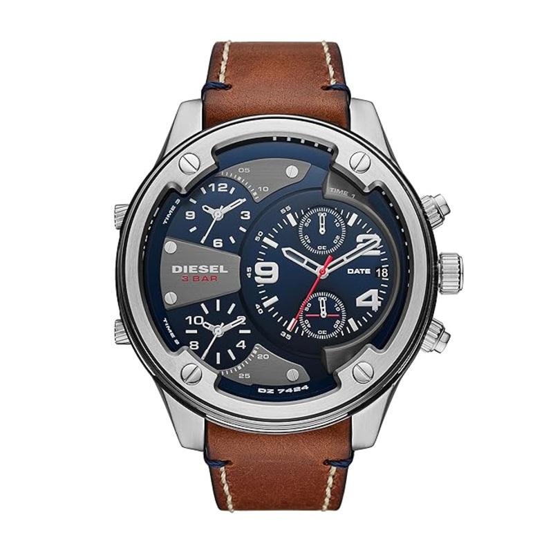 Diesel DZ1724 Rasp Black Silicone Men's Watch - 50mm 50 Blue Stainless Steel