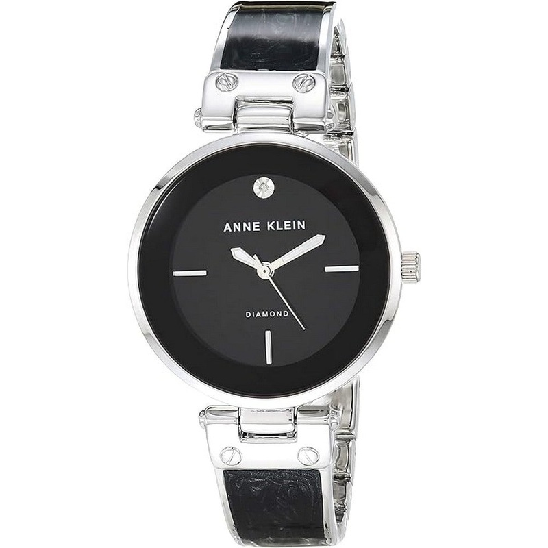 Anne Klein AK/2513BKSV Ladies Watch 34 Black Stainless Steel