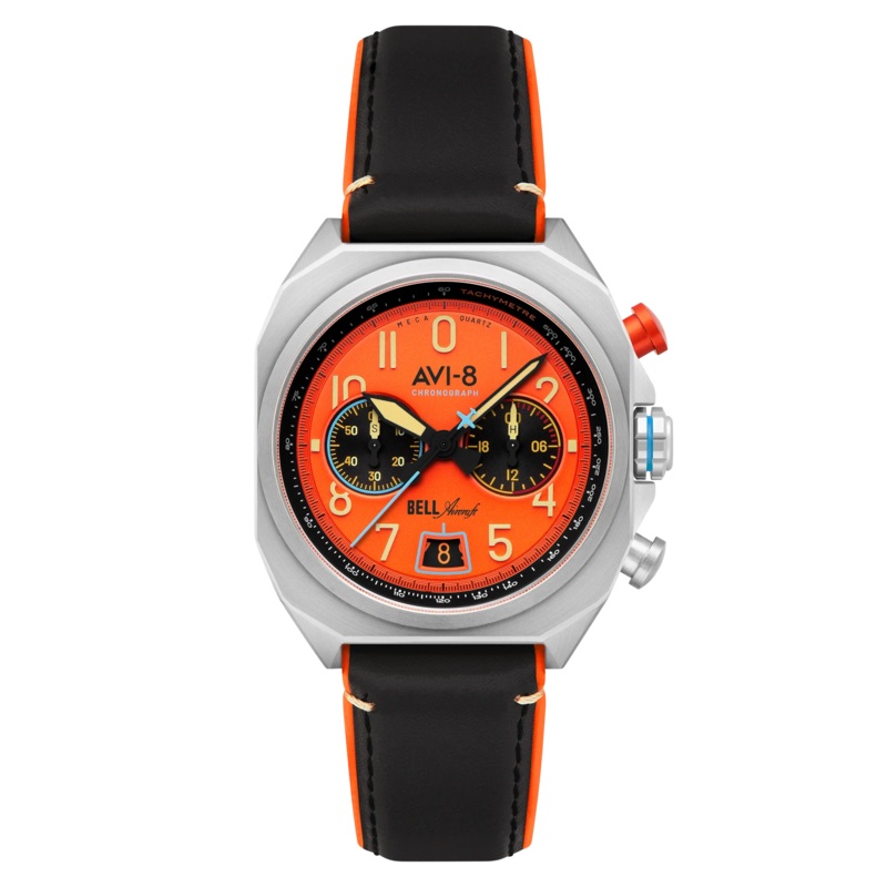 AVI-8 Bell X-1 Machbuster Men's Orange Black Chronograph Watch AV-4118-02