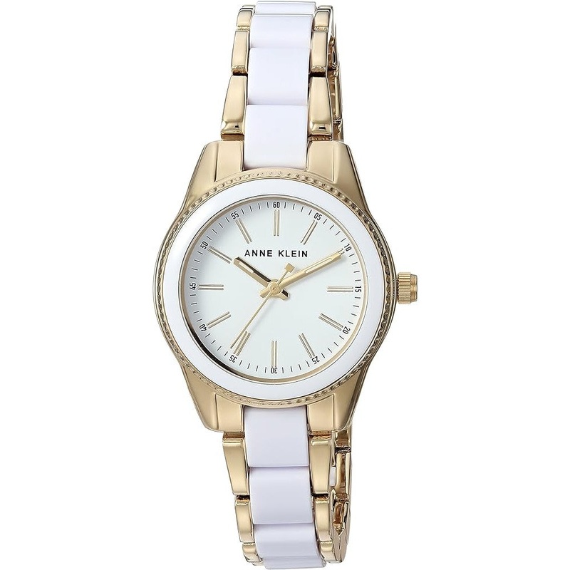 Anne Klein AK/3212WTGB Ladies Quartz Watch 30 White Stainless Steel