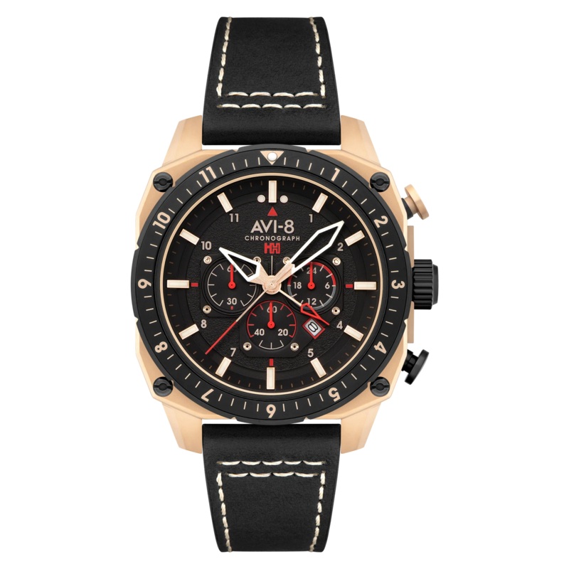AVI-8 Hawker Hunter Atlas Men's Black Rose Gold Watch AV-4100-06