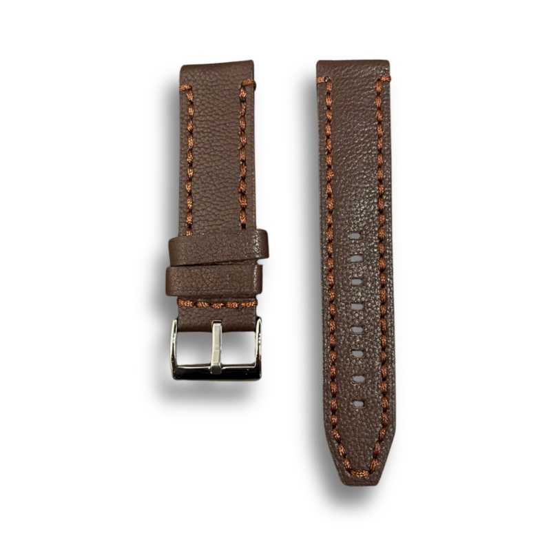 Cavern Coffee Brown Textured Full Grain Leather Watch Strap | 22MM
