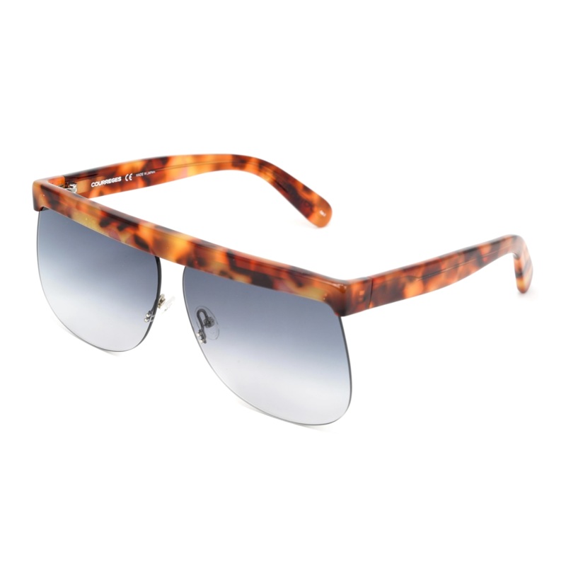 Courrges Women's Sunglasses Oversized Flat Top Tortoise CL1901-001 66