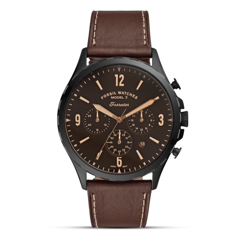FOSSIL Forrester Chronograph Brown Leather Watch  FS5608