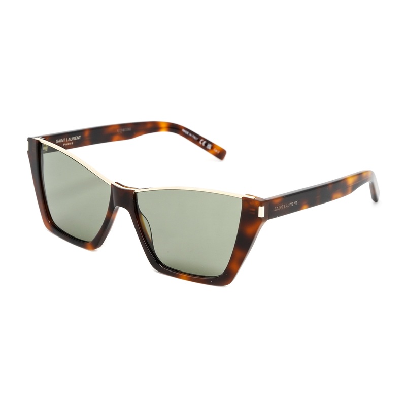 Saint Laurent Women's Sunglasses Rectangular Cat Eye Tortoise SL 369 KATE-002 58