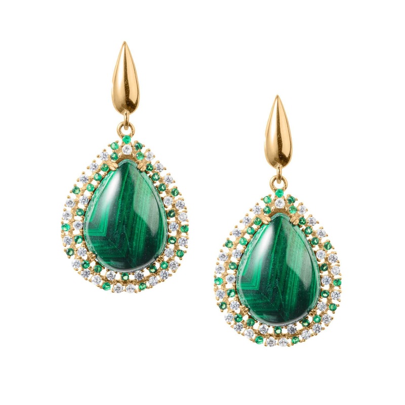 Virescent Malachite Earrings