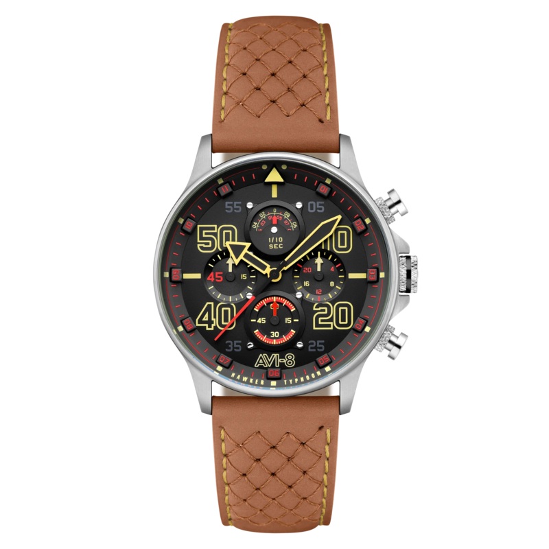 AVI-8 Hawker Typhoon Coningham Men's Black Brown Watch AV-4093-0B