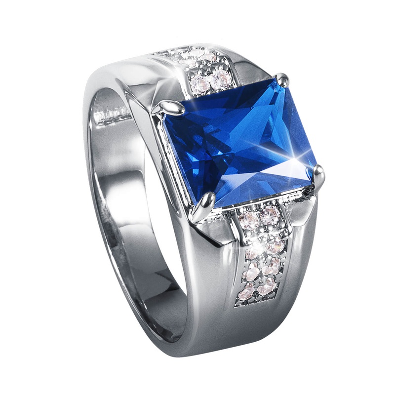 Contender Blue Men's Ring 14