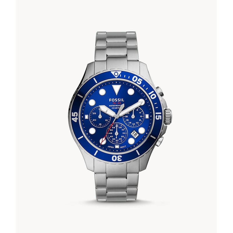 Fossil FB-03 Chronograph Stainless Steel BLUE Watch-FS5724