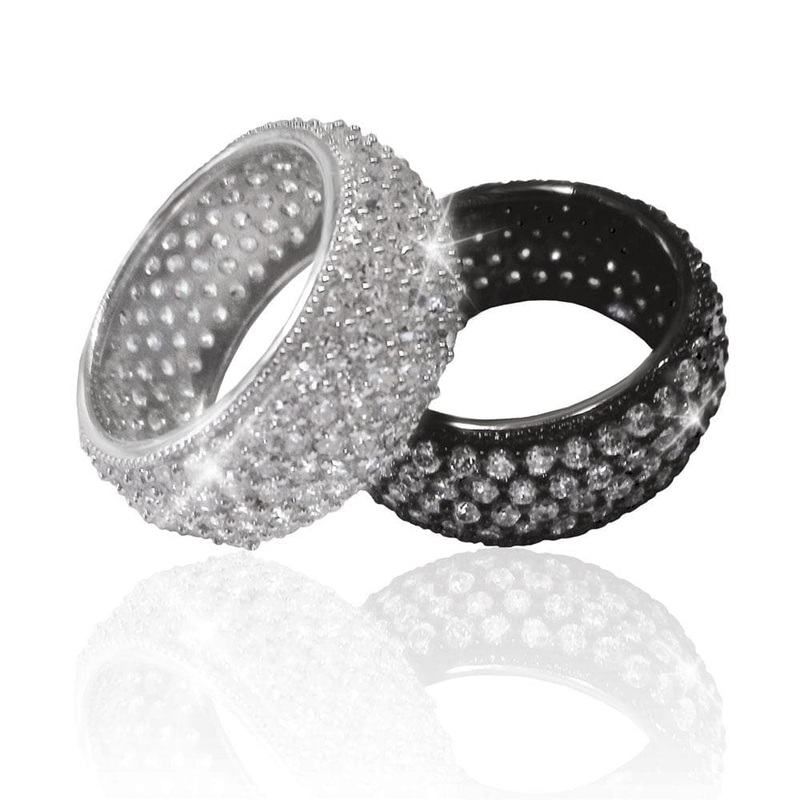 Dash White Rhodium Ring 6