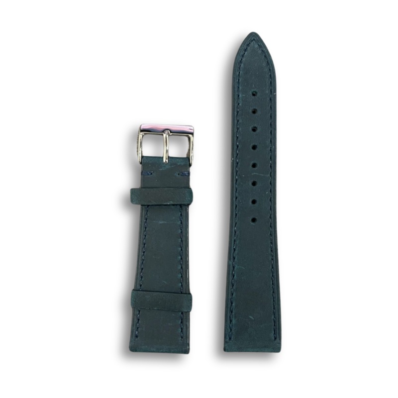 Genuine Leather Strap Plain Dark Blue | 22MM