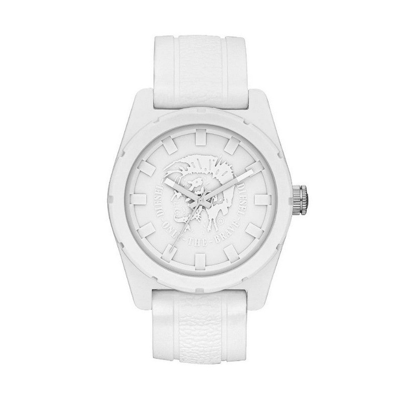 DIESEL DZ1590 Rubber Company White Dial White Rubber Men's Watch 46 White Silicone
