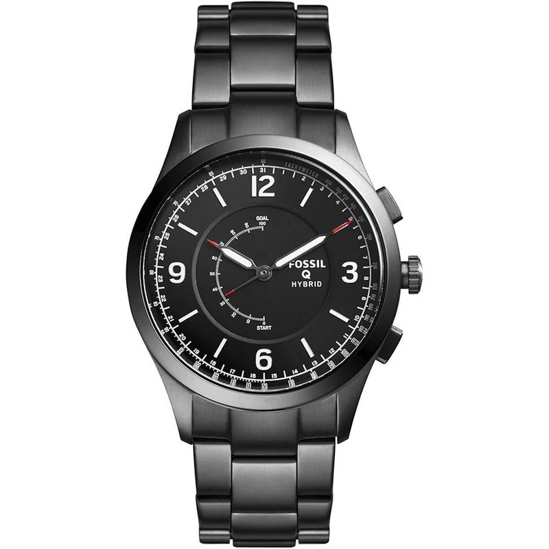FOSSIL Hybrid FTW1207 Hybrid Smartwatch Activist Smoke Stainless Steel Men's Watch. 41mm Black Stainless steel