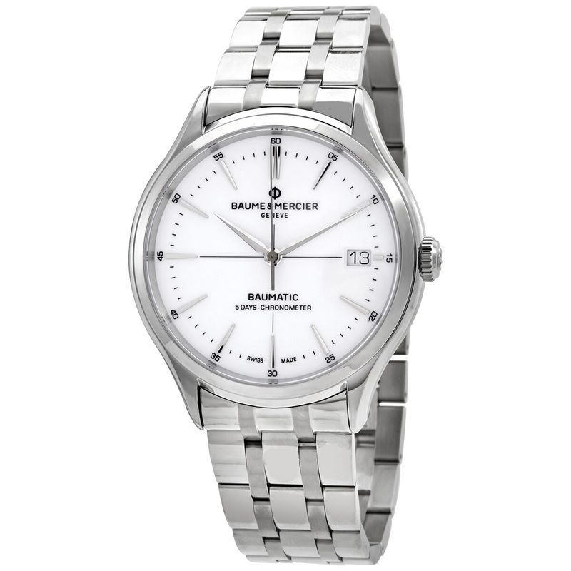 Baume et Mercier Clifton Baumatic Automatic White Dial Men's Watch 10505