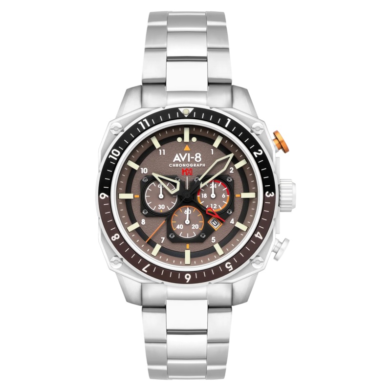 AVI-8 Hawker Hunter Atlas Dual Time Grey Chronograph Men's Watch AV-4100-33