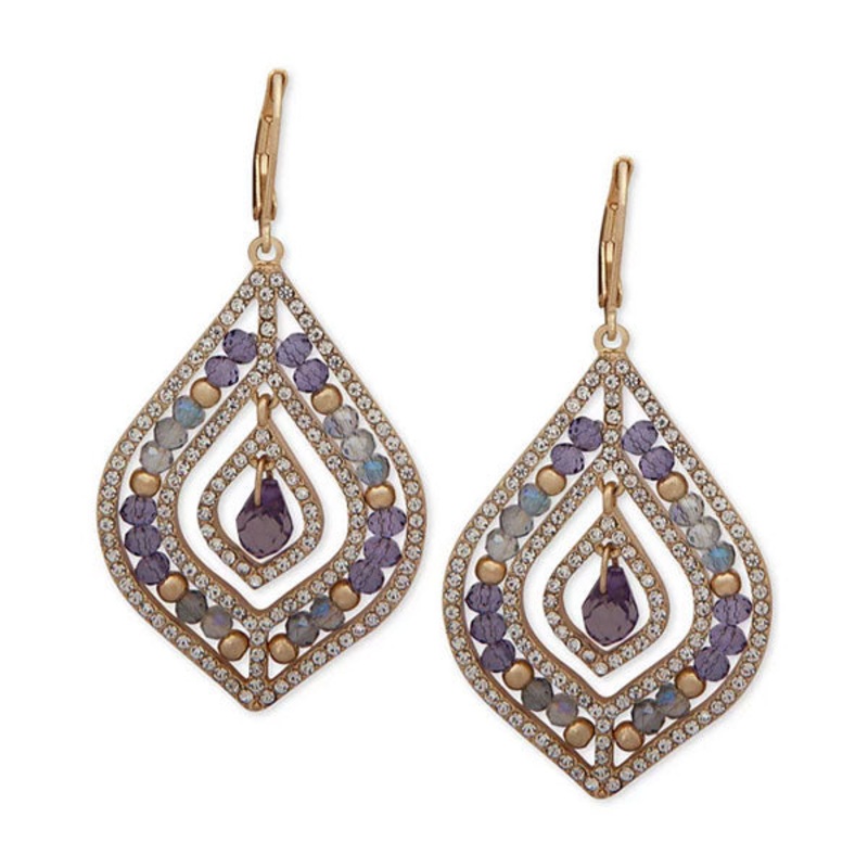 LONNA & LILLY JEWELRY 60499581 PIERCED EARRING Purple Brass PIERCED EARRING