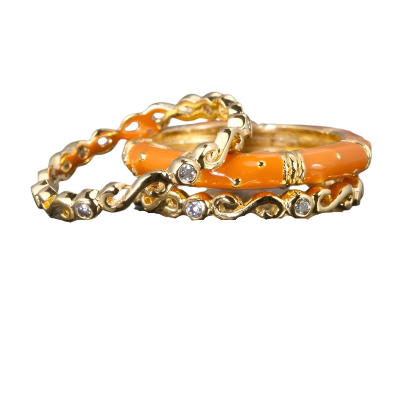 Ming Enamel Stacker Terracotta Rings 5