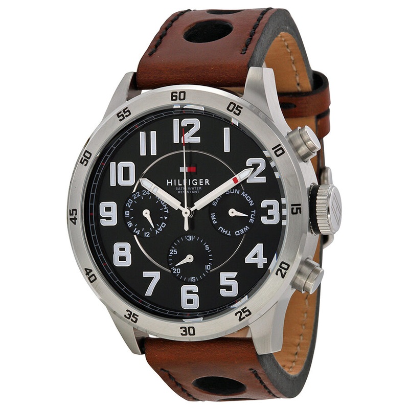 Tommy Hilfiger Trent Multifunction Brown Leather Men's Watch 1791049