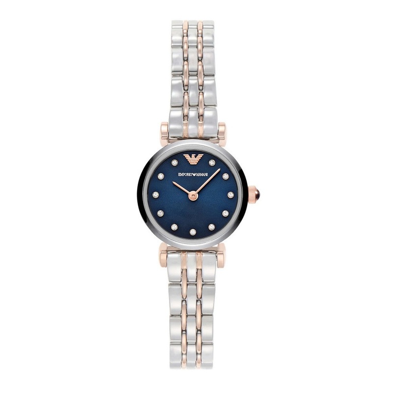 Emporio Armani AR11222 Watch 43 mm Blue Stainless steel case, leather strap